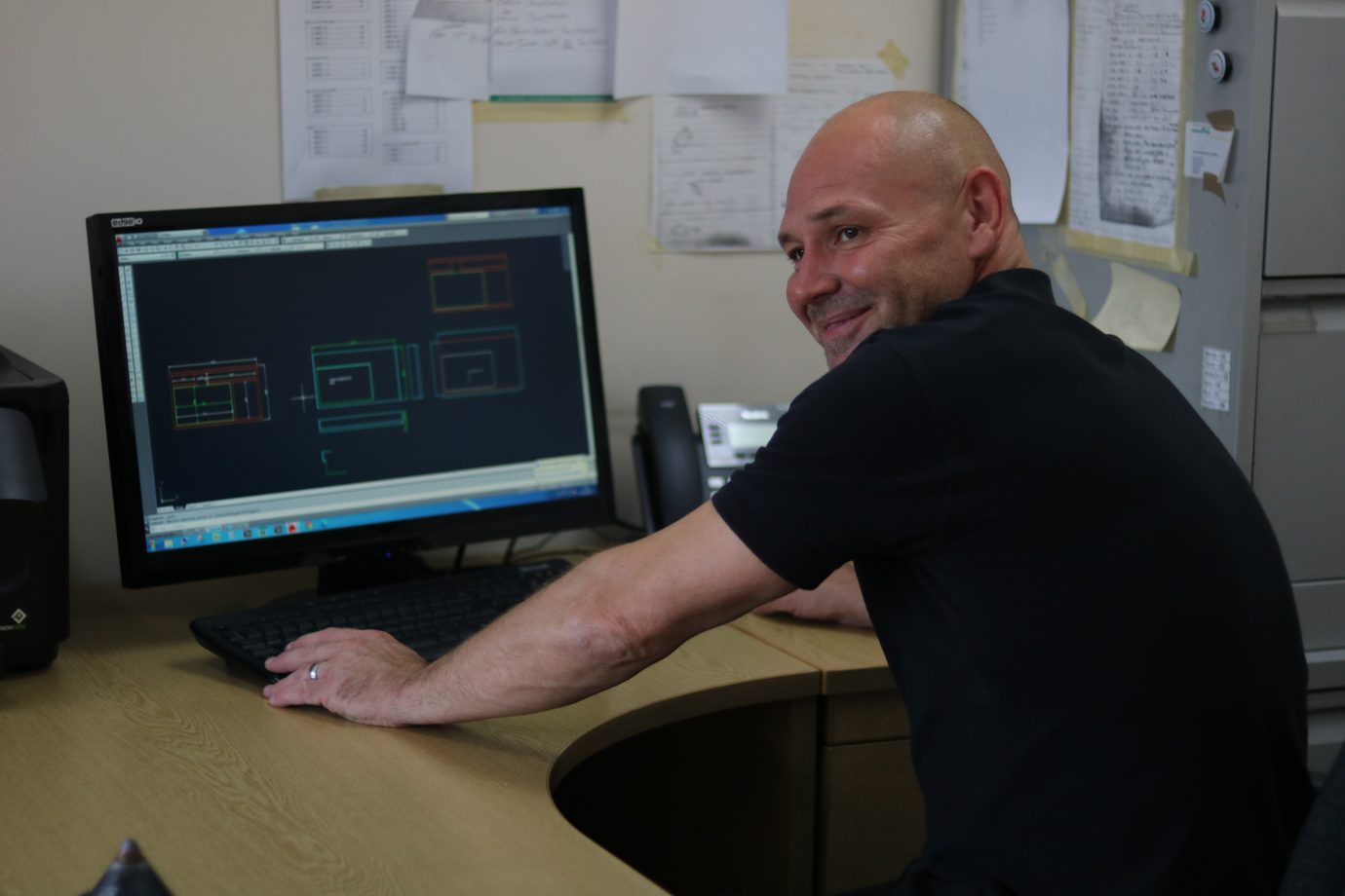 BDM engineer preparing a CAD drawing for manufacture
